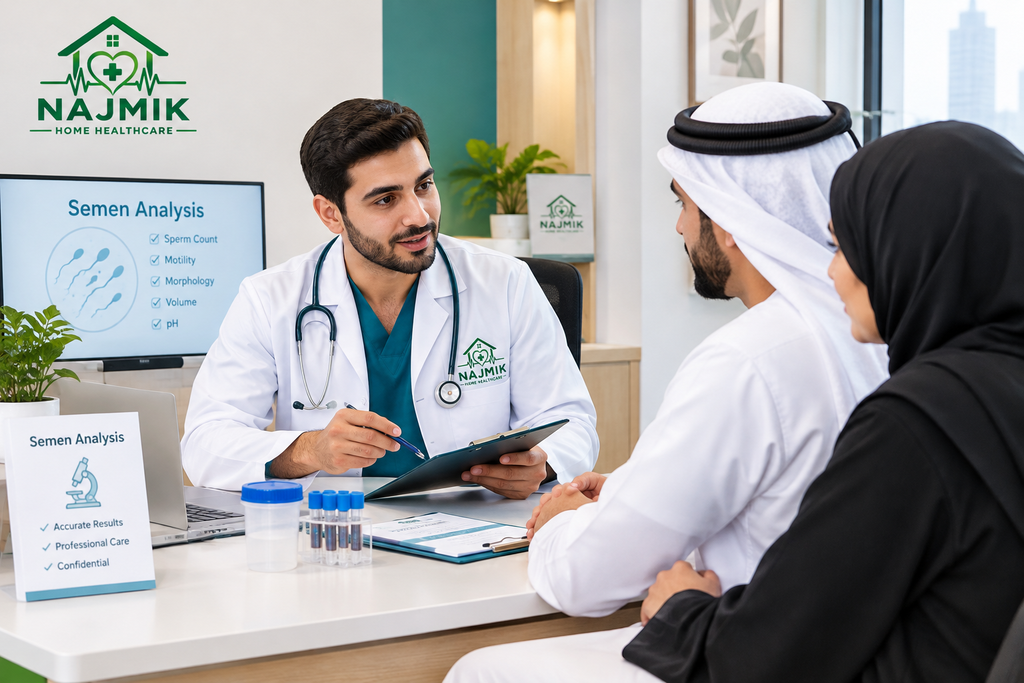 Semen analysis and male fertility testing in Dubai | Najmik Home Healthcare Dubai
